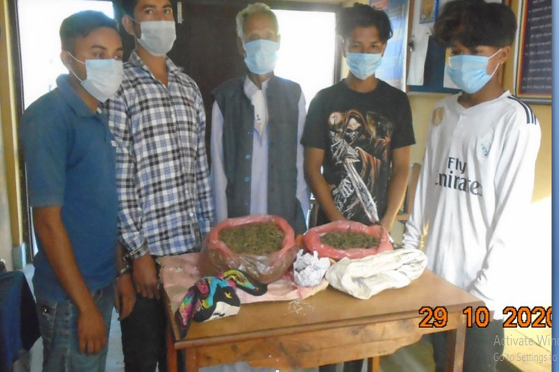 उदयपुरमा एक किलो गाजाँसहित पाँचजना पक्राउ
