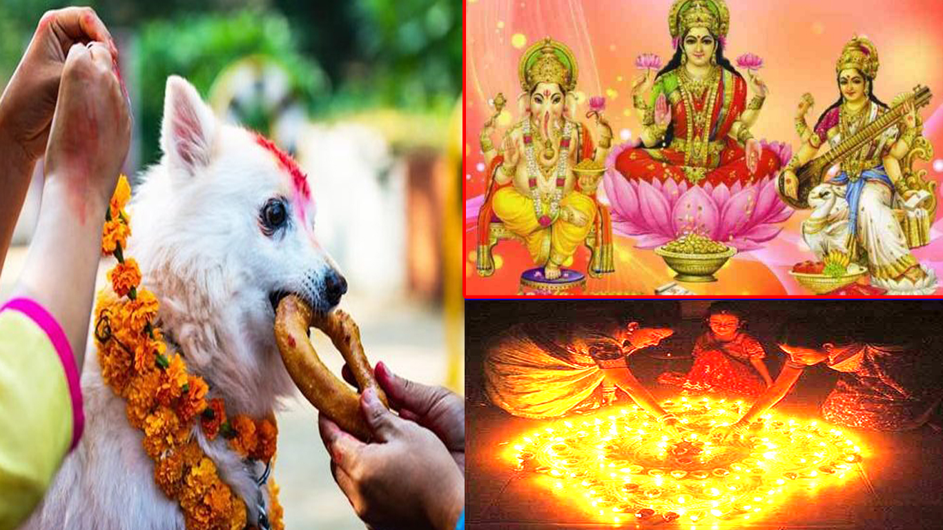 यमपञ्चकको तेस्रो दिन आजः विहान काग तिहार, साँझ ऐश्वर्य, धन धान्य र सम्पन्नताकी देवी लक्ष्मीको पूजा 