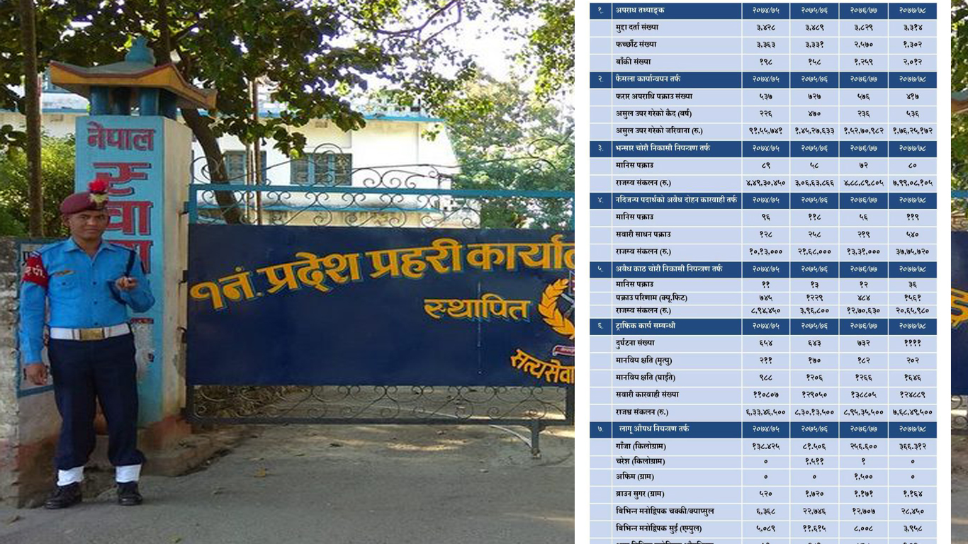 अर्धवार्षिक समिक्षाः प्रदेश १ मा प्रहरीको सक्रियता बढ्यो  