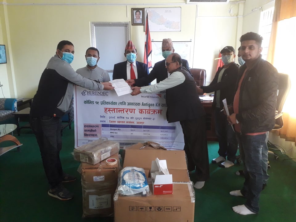 कोभिड परीक्षण बढाउन स्वास्थ्य सामग्री सहयोग 