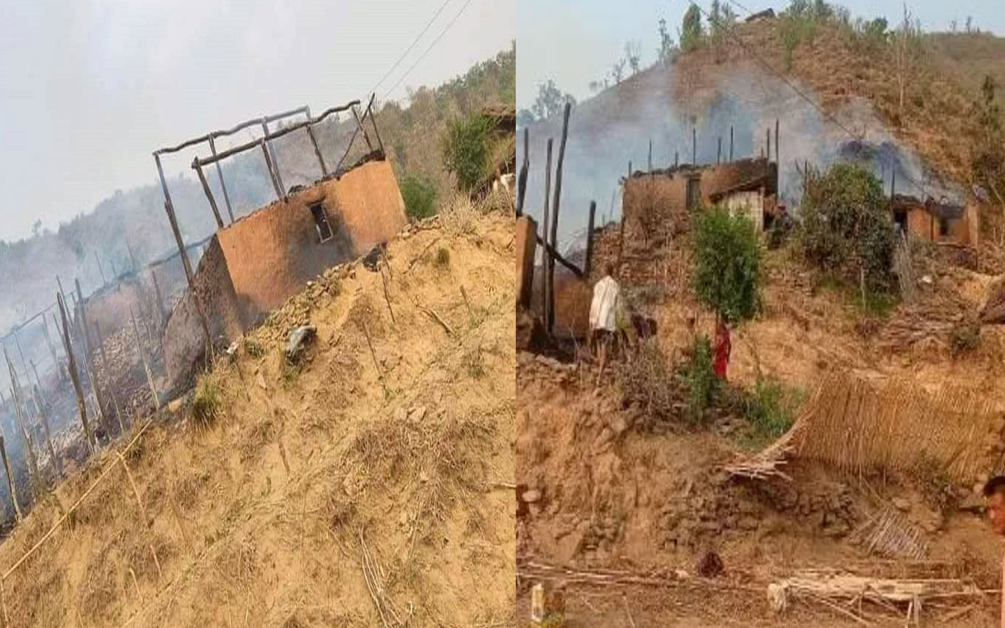 उदयपुरगढीको शिखरपुरमा आगलागीमापरी एकको मृत्यु, ७ घर जले,