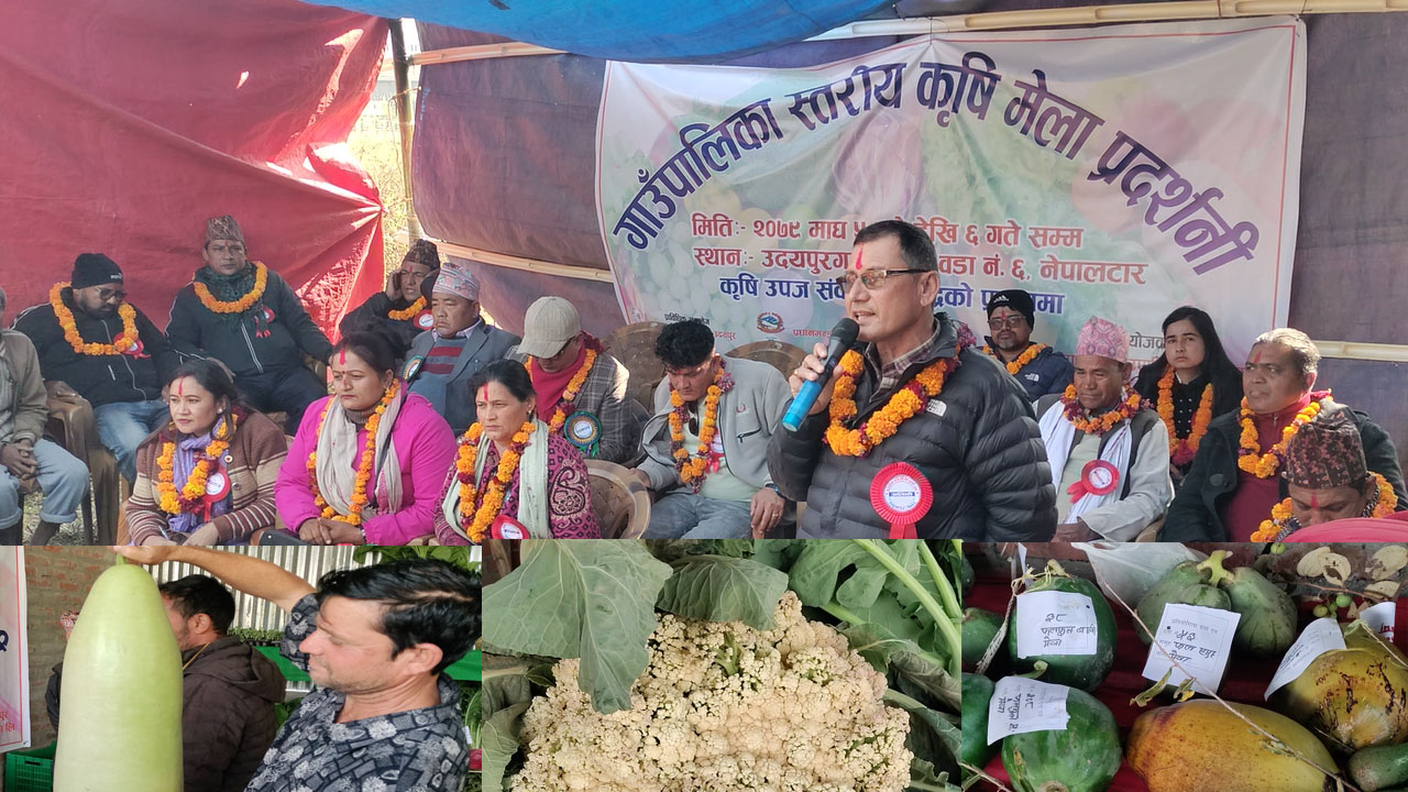 उदयपुरगढीमा पालिका स्तरीय कृषि प्रर्दशनी मेला सम्पन्न